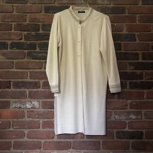 Vintage PREVIEW Scotland | Long Cardigan Topper -side Slits -pockets -46 Chest